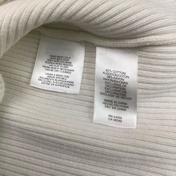 NINE west cream white cotton blend sweater embellishments petals details Large - Picture 5 of 10